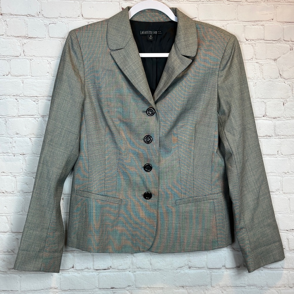 Lafayette 148 wool blend single breasted blazer jacket size 10
